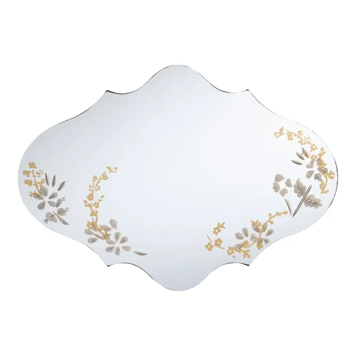 Vintage Etched Floral Wall Mirror