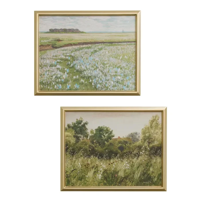Vintage Oil Landscape Framed Wall Art 2 Piece
