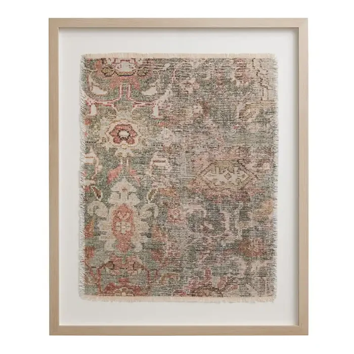 Vintage Rug Textile Framed Wall Decor