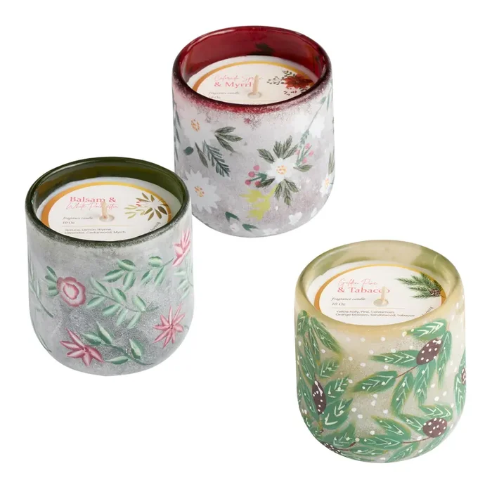 Vintage Winter Forest Hand Painted Scented Candle