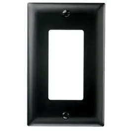 Wall Plate, 1-Gang, Nylon, Black