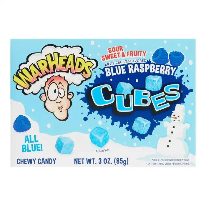 Warheads Blue Raspberry Chewy Candy Theater Box Set of 3