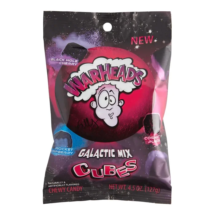 Warheads Galactic Mix Cubes Chewy Candy Set of 12