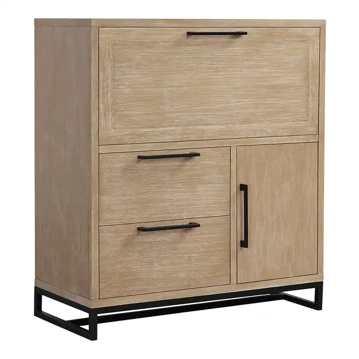 Weathered Natural Wood Cora Secretary Storage Desk
