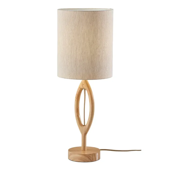Welsey Contoured Rubber Wood Table Lamp