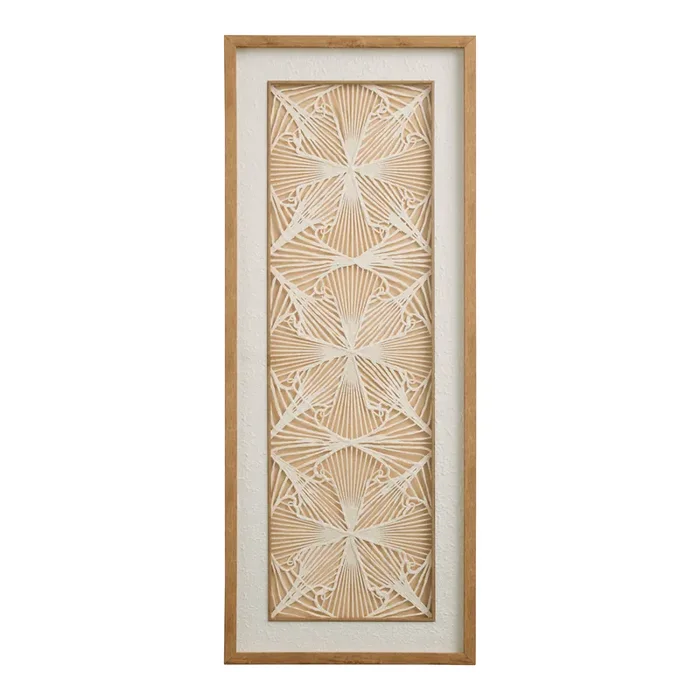 White and Terracotta Rice Paper Geo Shadow Box Wall Art
