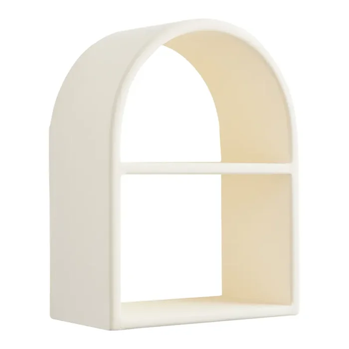 White Arched 2 Tier Floating Wall Shelf