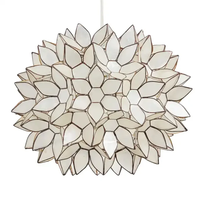 White Capiz Lotus Pendant Shade