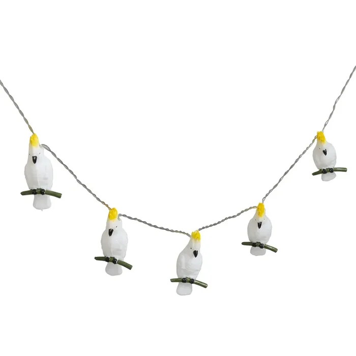 White Cockatoo LED Battery Operated String Lights