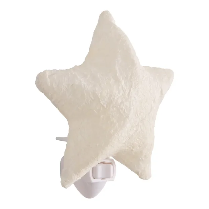 White Paper Mache Star Figural Night Light