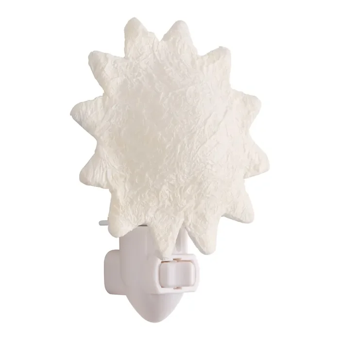 White Paper Mache Sun Figural Night Light