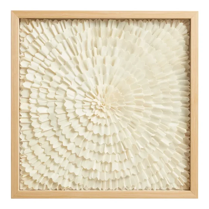 White Sola Paper Floral Shadow Box Wall Art
