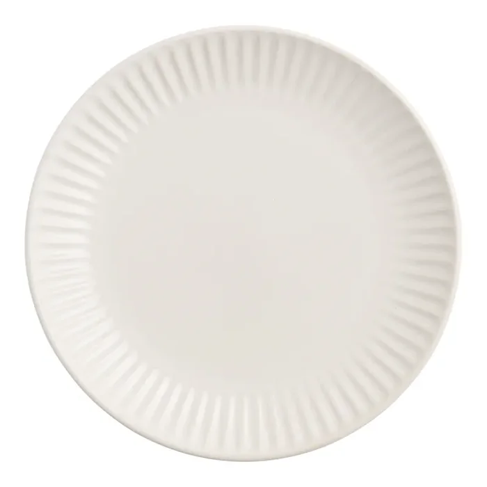 White Whittle Ribbed Salad Plate