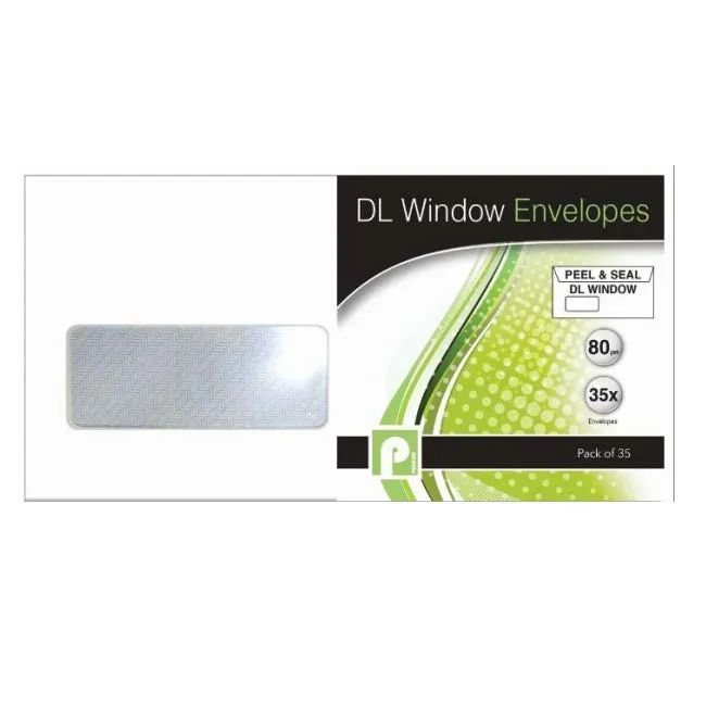 White Window Envelopes DL 35 pack