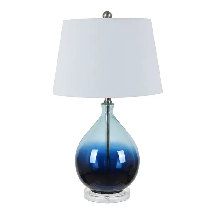 Wilna Blue Ombre Glass Teardrop Table Lamp