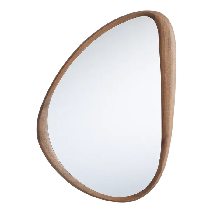 Wood Organic Pebble Wall Mirror