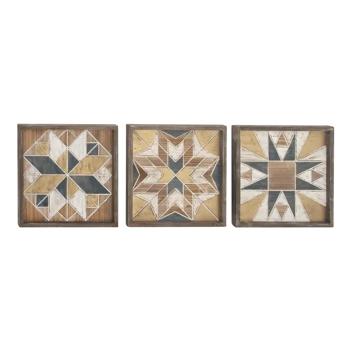 Wood Southwestern Medallion Wall Decor 3 Piece
