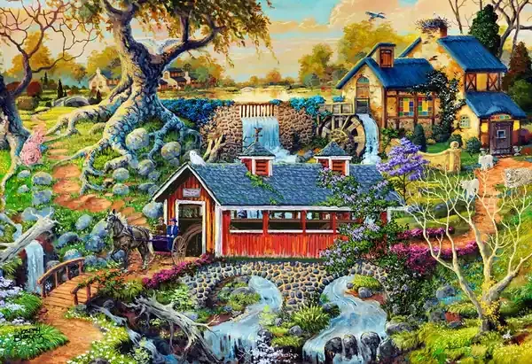 WOODEN CITY PUZZLE COUNTRYSIDE BRIDGES LARGE