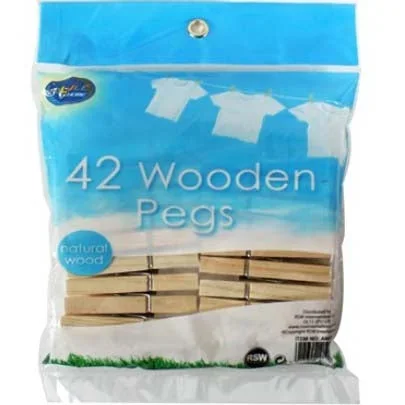 Wooden Spring Pegs 42 Pack