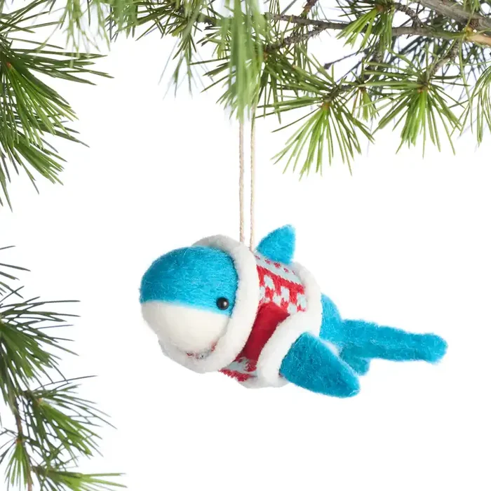 Wool Shark with Sweater Ornament