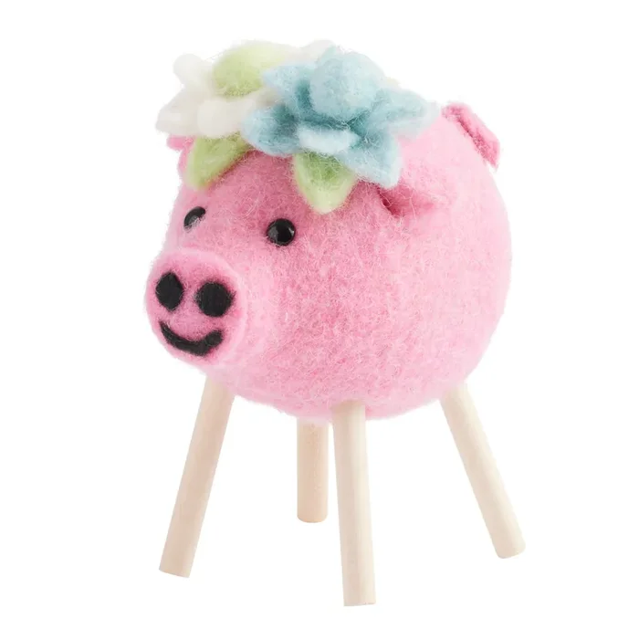 Wool Spring Pig Decor