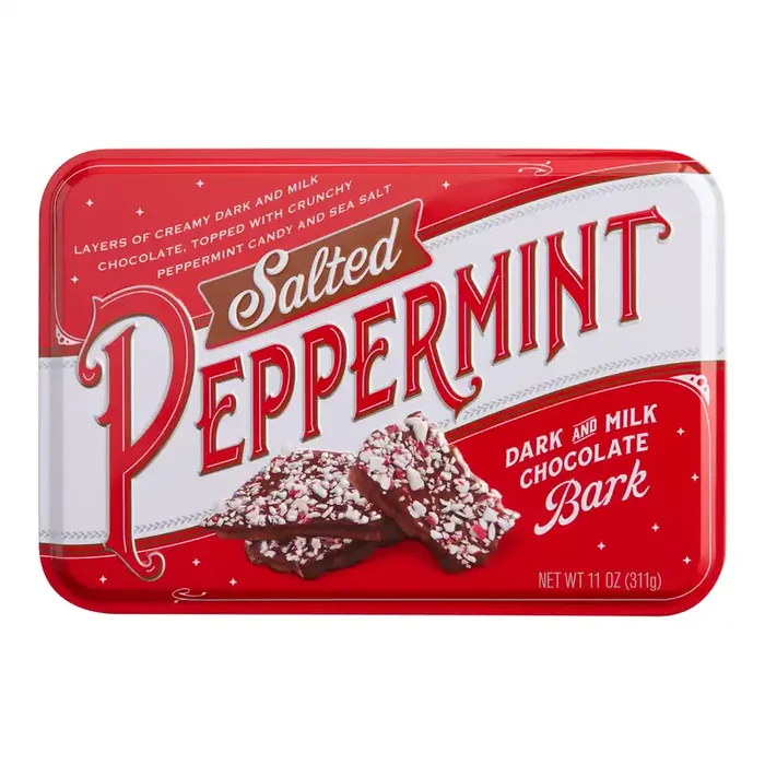 World Market Salted Peppermint Bark Tin