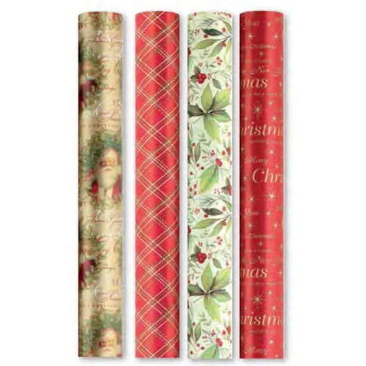 Xmas Traditional Gift Wrap 8m