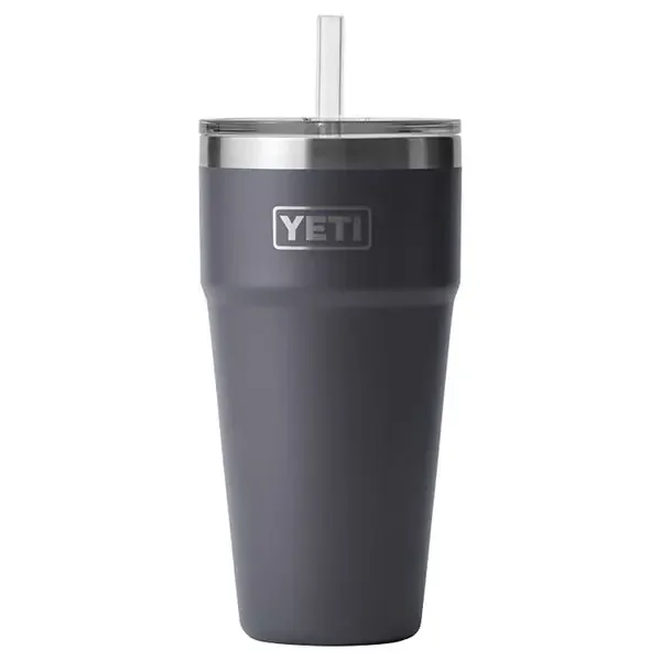YETI RAMBLER 26 OZ CHARCOAL BPA FREE STRAW CUP