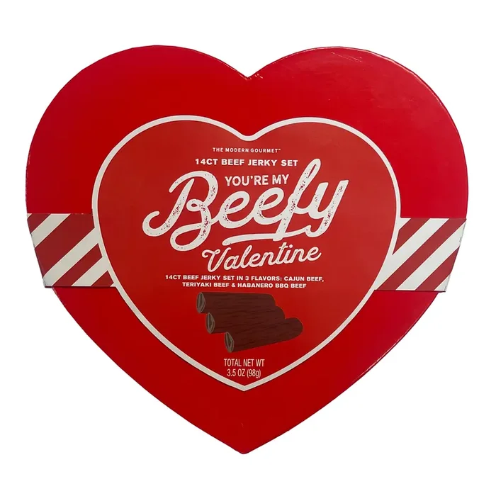 You‘re My Beefy Valentine Beef Jerky Heart Gift Box 14 Piece