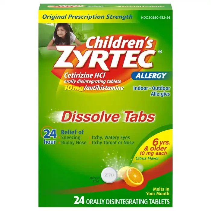 Zyrtec Children‘s Zyrtec Allergy Relief Cetirizine Dissolving Tablets – Citrus – 24ct